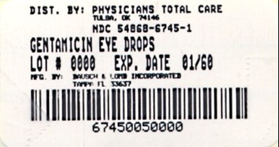 Gentamicin Sulfate Ophthalmic Solution Usp, 0.3% (Package Label)